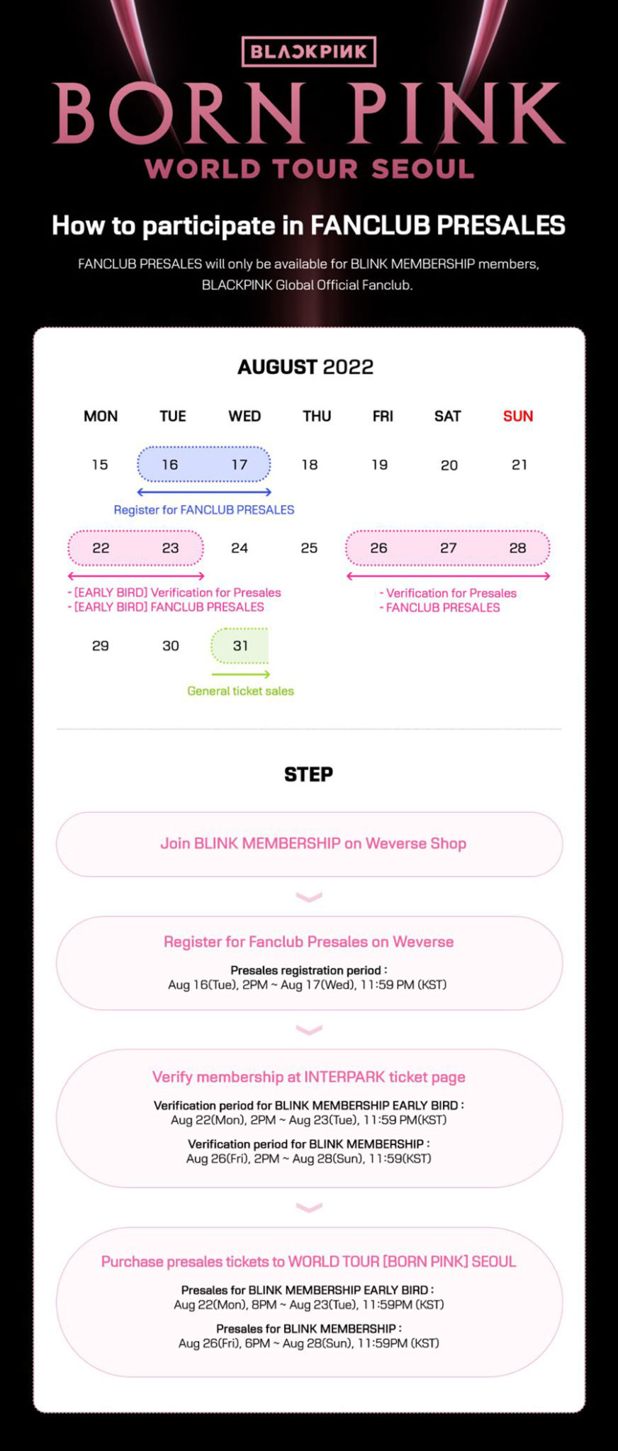BLACKPINK WORLD TOUR [BORN PINK] Seoul Poster BLACKPINK CAFÉ