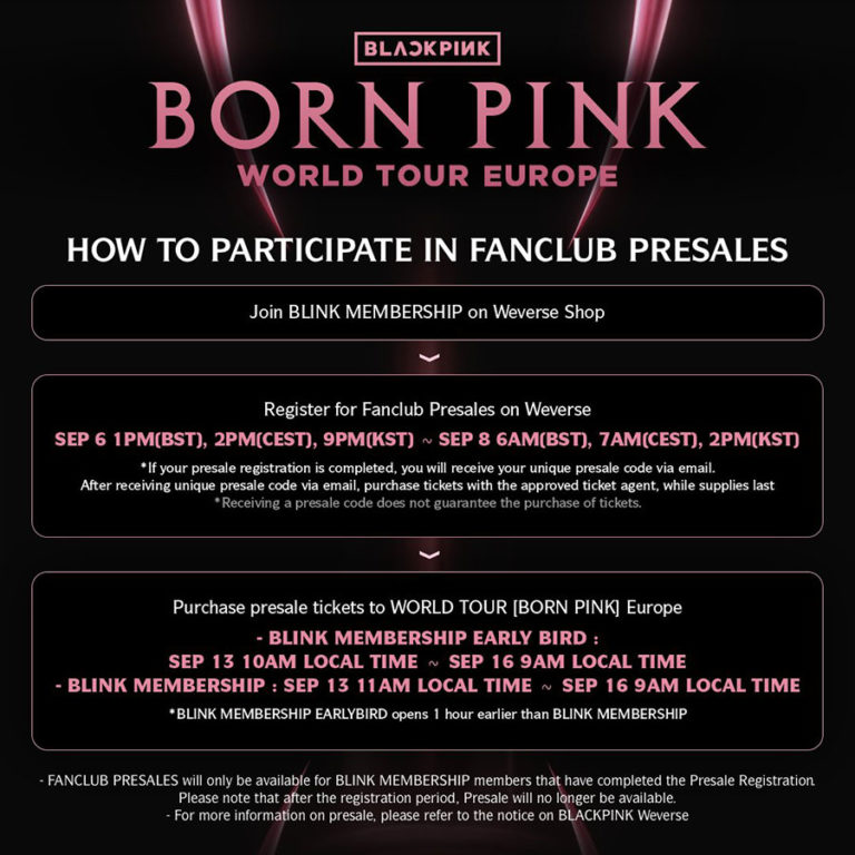 BLACKPINK WORLD TOUR [BORN PINK] Europe Poster BLACKPINK CAFÉ