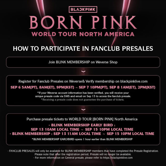 BLACKPINK WORLD TOUR [BORN PINK] North America Poster – BLACKPINK CAFÉ