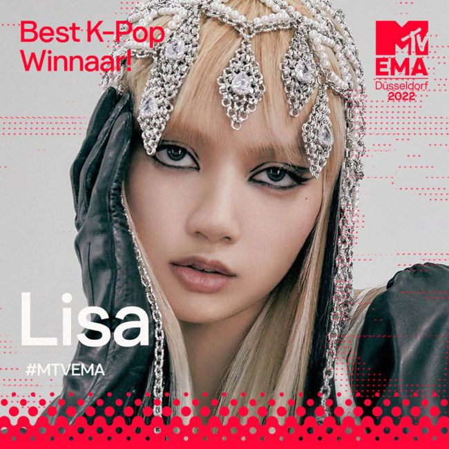 LISA Wins “Best K-Pop” at the 2022 MTV EMAs – BLACKPINK CAFÉ