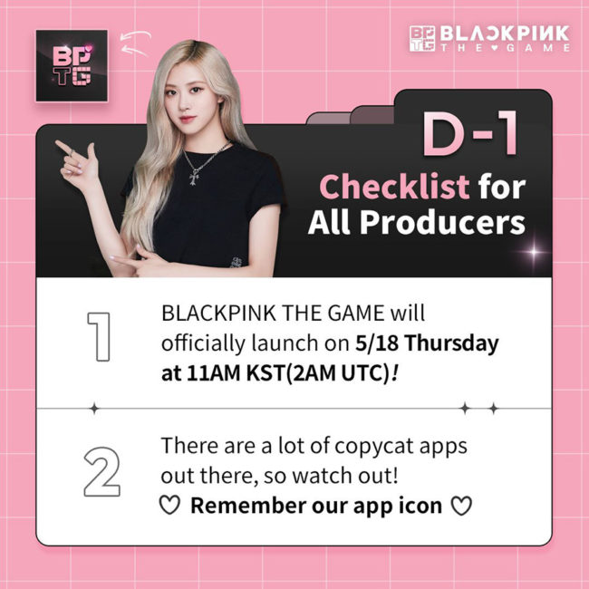 BLACKPINK THE GAME D-1 “Checklist for All Producers” – BLACKPINK CAFÉ