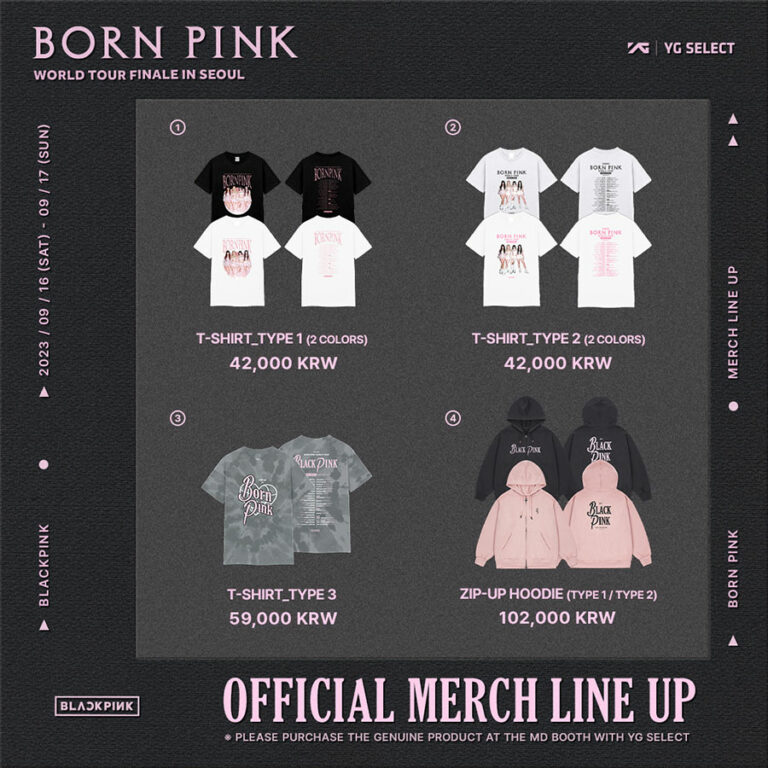 BLACKPINK WORLD TOUR [BORN PINK] Finale In Seoul Official Merchandise ...